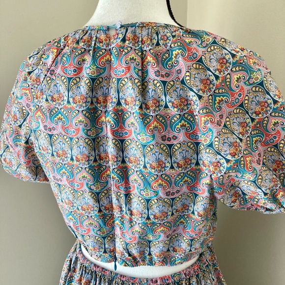 J CREW LIBERTY Fabric CUTOUT ORGANIC COTTON GIORGIA DUKE PRINT Midi DRESS Size 6 - Picture 11 of 15